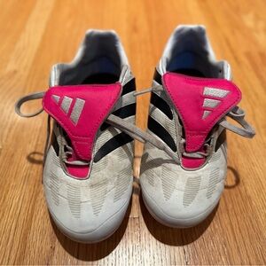 Adidas Kids Soccer Cleats - Pink, Black, and White size 3